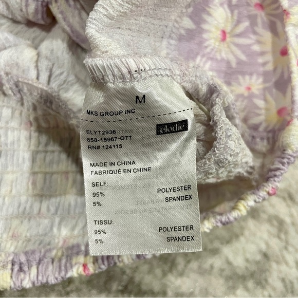 Elodie Purple Floral Long Sleeve Crop Top - Picture 8 of 12